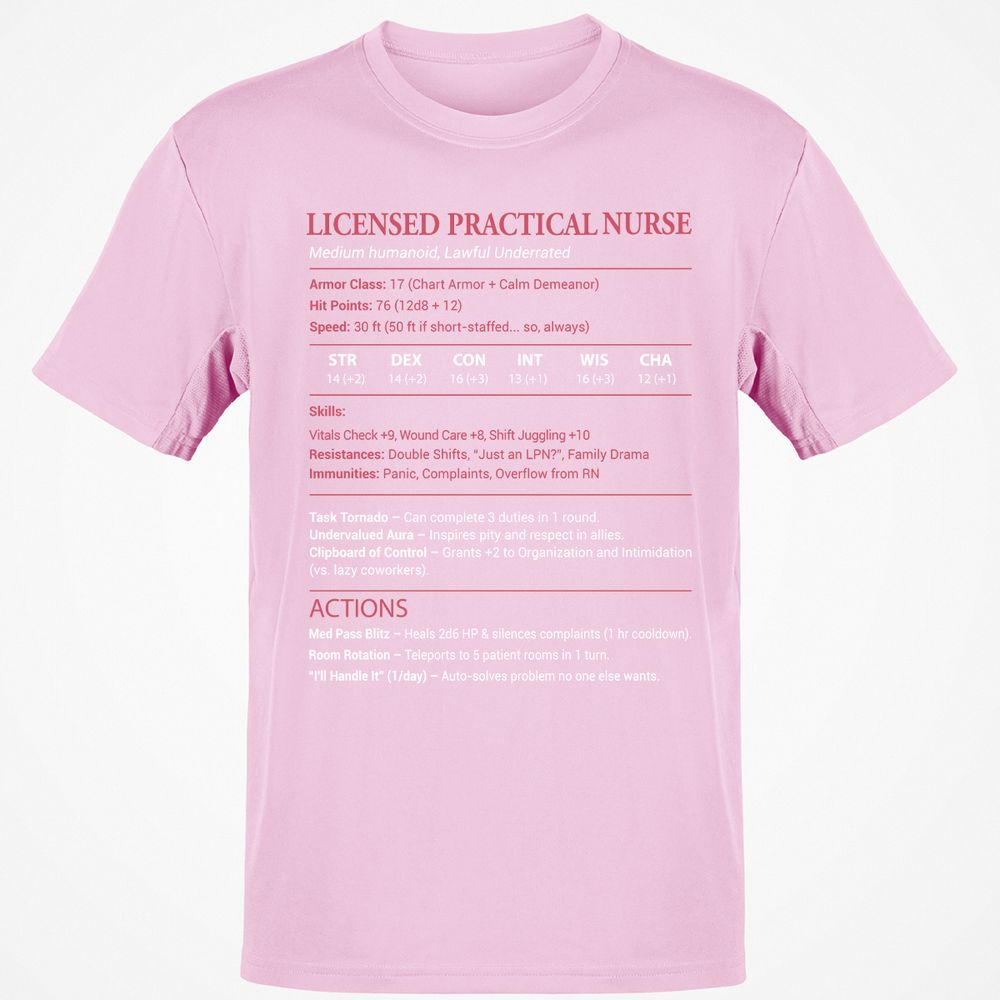 Licensed Practical Nurse LPN Classic Unisex T-Shirt - Light Pink - 5