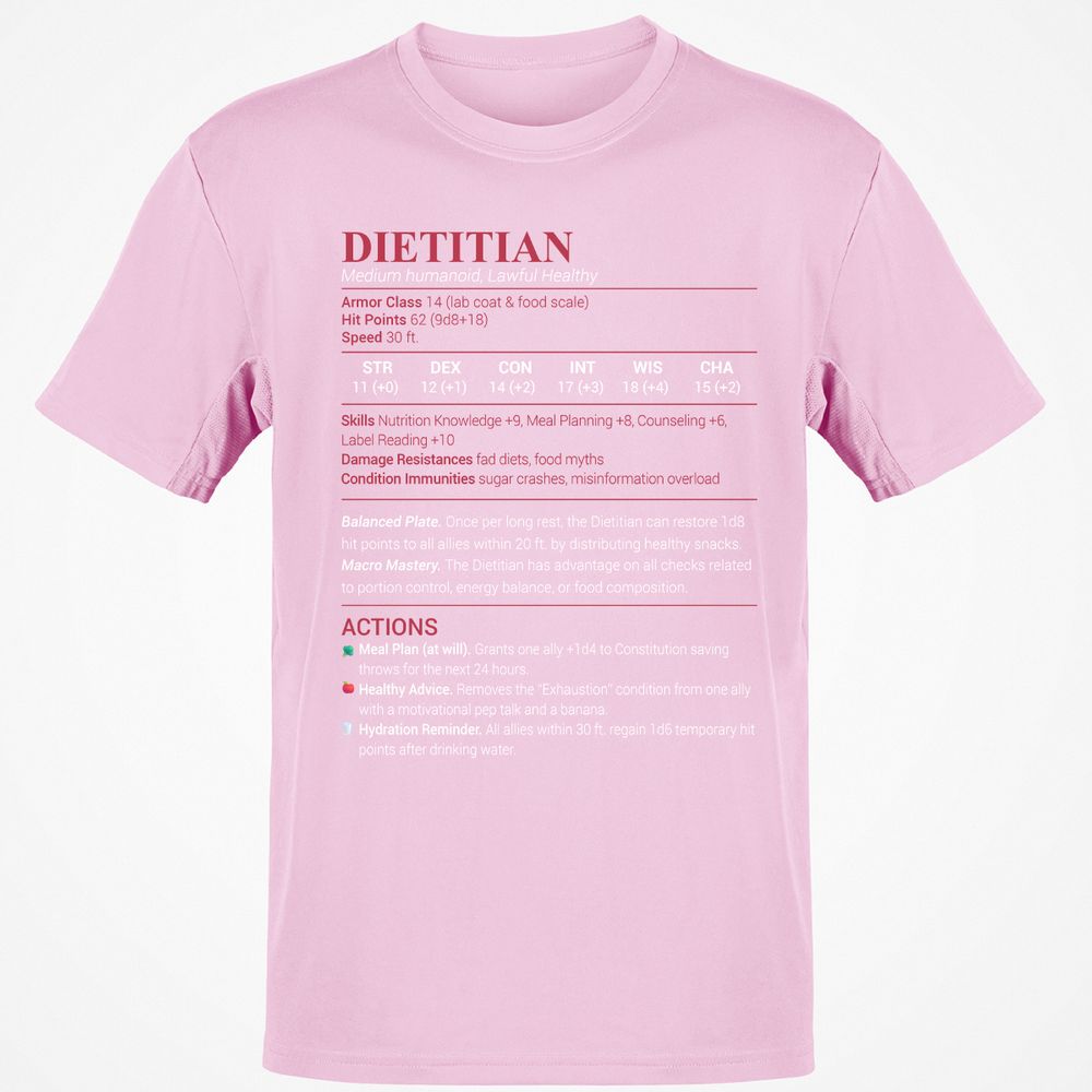 Dietitian Classic Unisex T-Shirt - Light Pink - 5