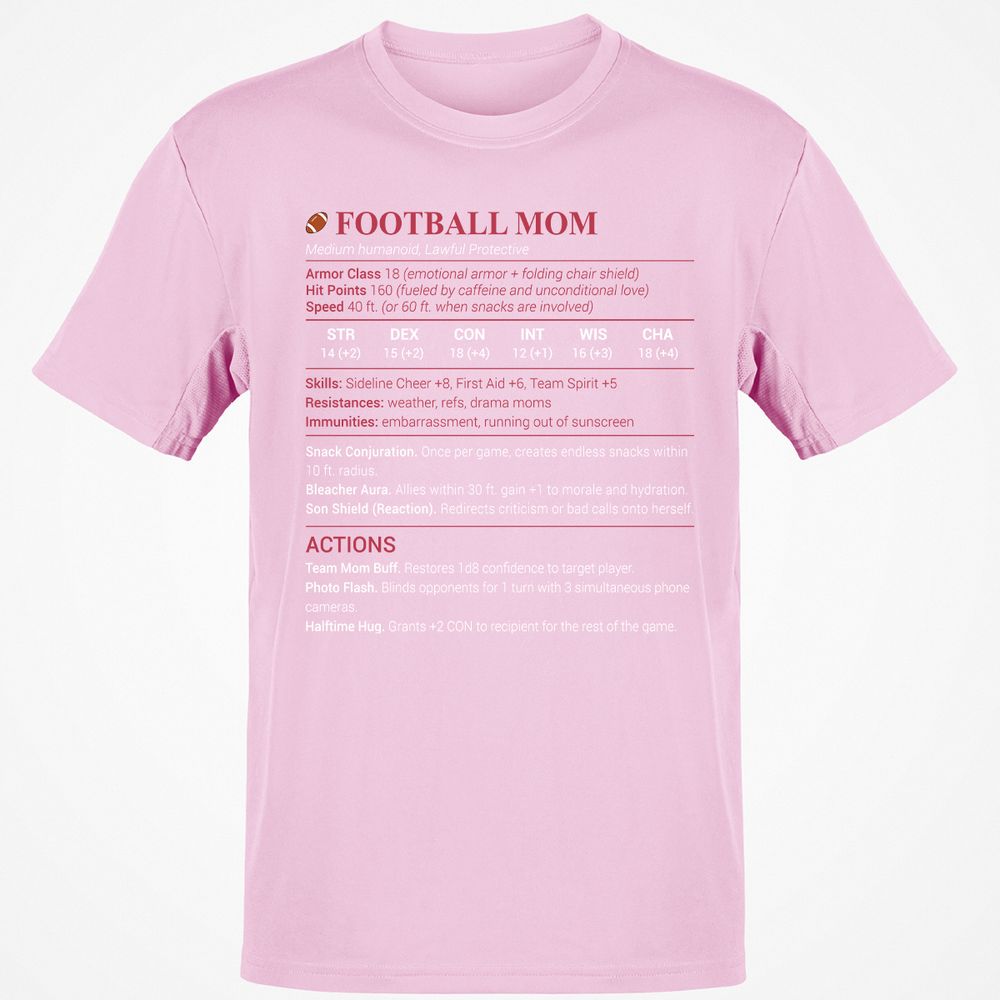 Football Mom Classic Unisex T-Shirt - Light Pink - 5