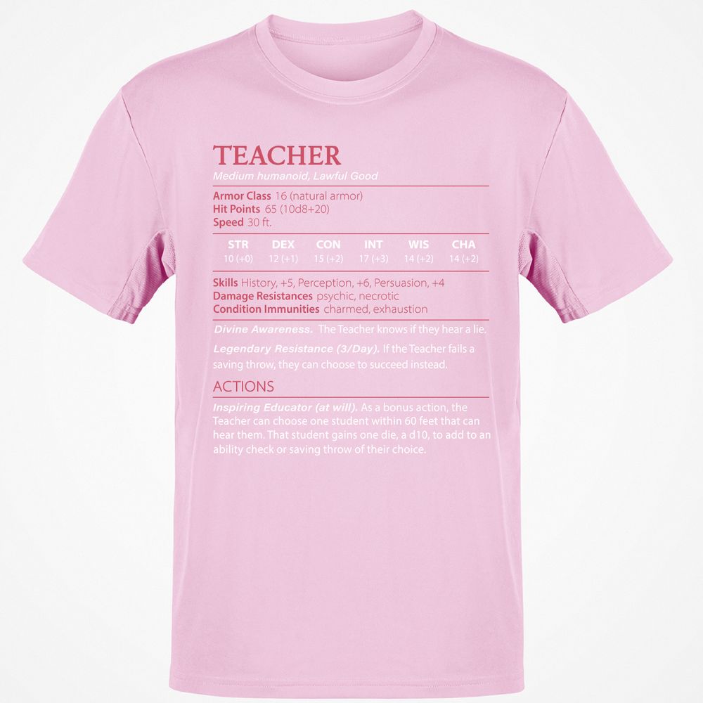Teacher Classic Unisex T-Shirt - Light Pink - 5