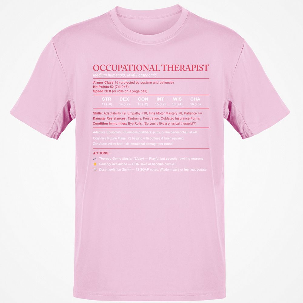 Occupational Therapist Stats Classic Unisex T-Shirt - Light Pink - 5