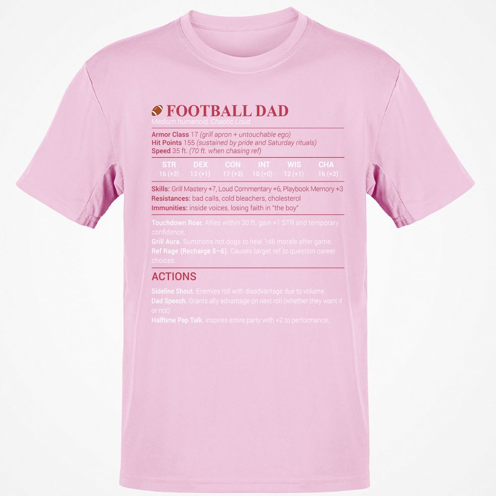 Football Dad Classic Unisex T-Shirt - Light Pink - 5