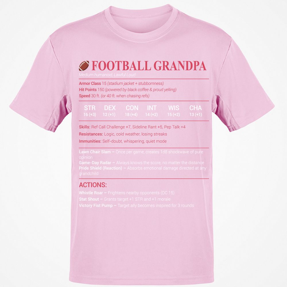Football Grandpa Classic Unisex T-Shirt - Light Pink - 5