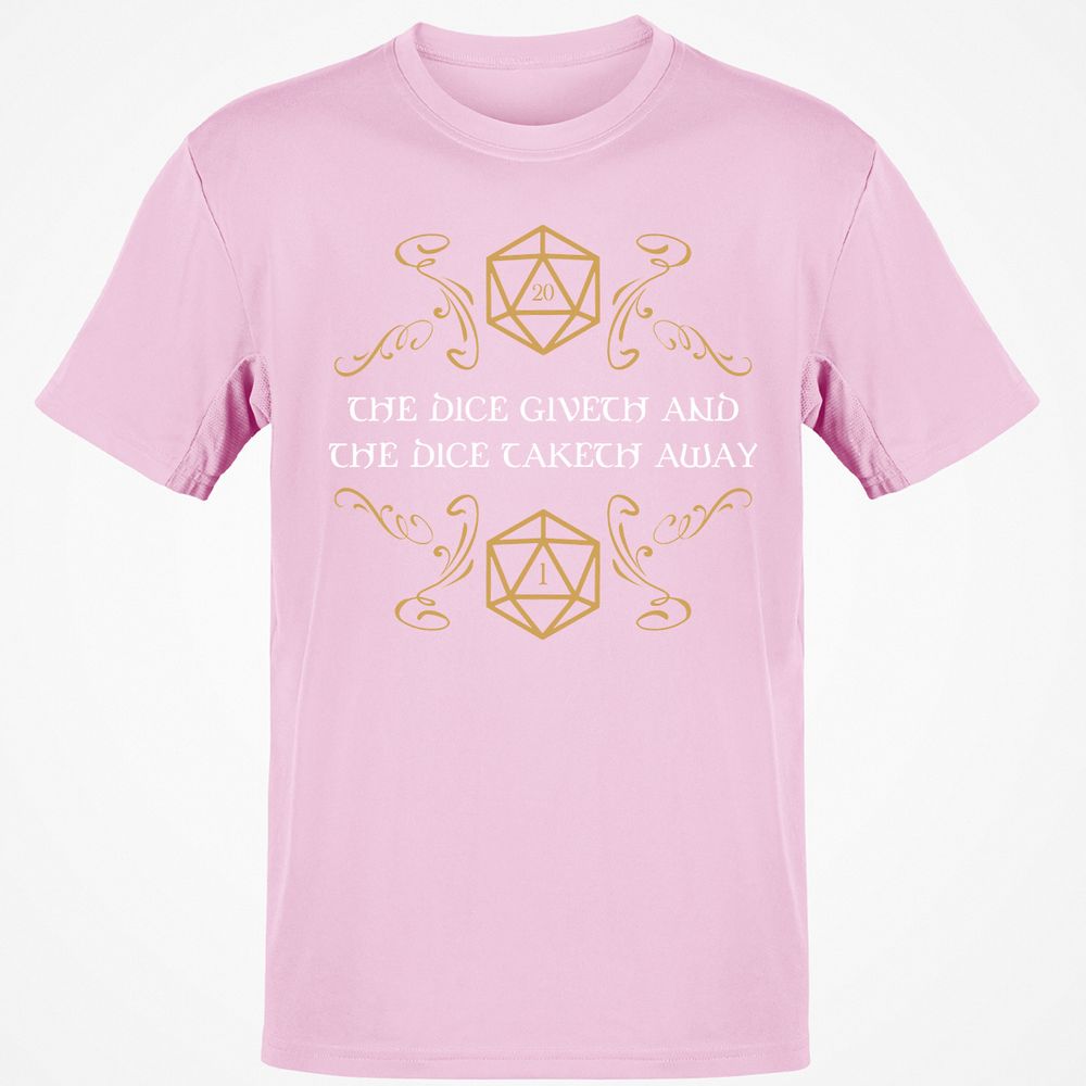 The Dice Giveth and Taketh Away Natural 20 and Critical Fail T-Shirt - Light Pink - 5