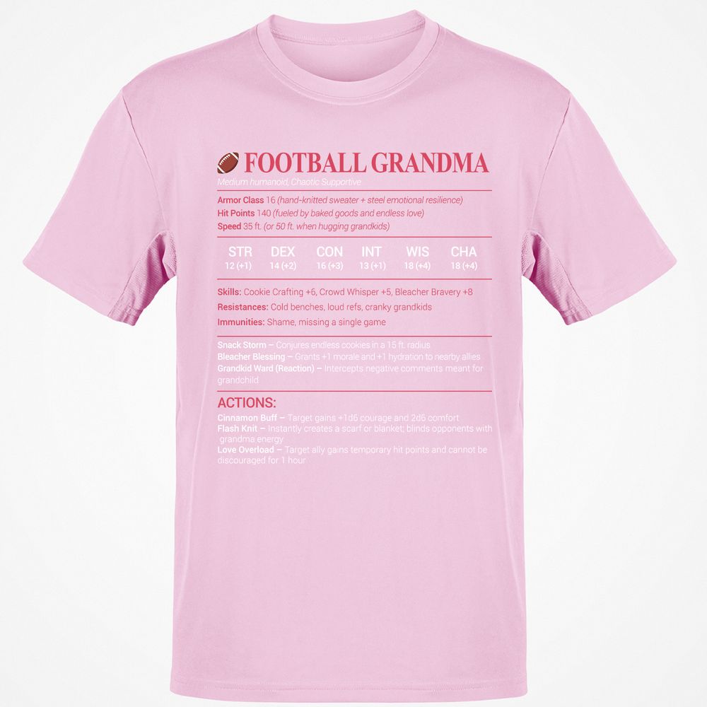 Football Grandma Classic Unisex T-Shirt - Light Pink - 5