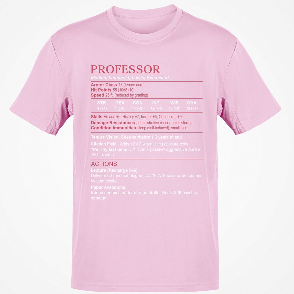Professor Stats Classic Unisex T-Shirt - Light Pink - 5