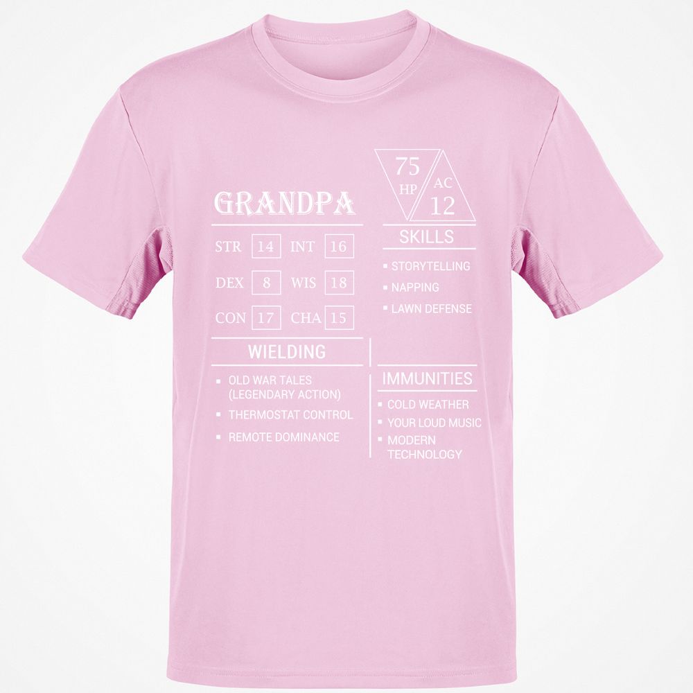 Grandpa Stats Classic Unisex T-Shirt - Light Pink - 5