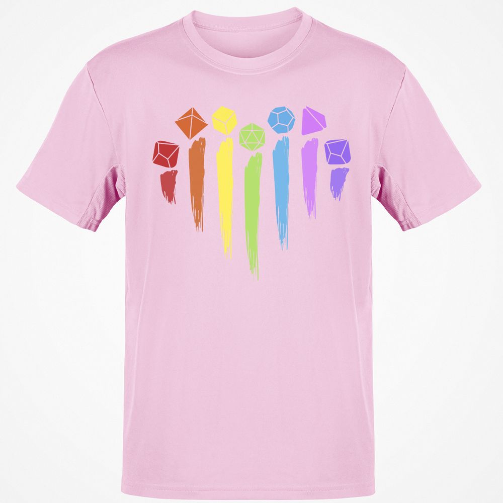 Dice Rainbow Heart Shape T-Shirt - Light Pink - 5