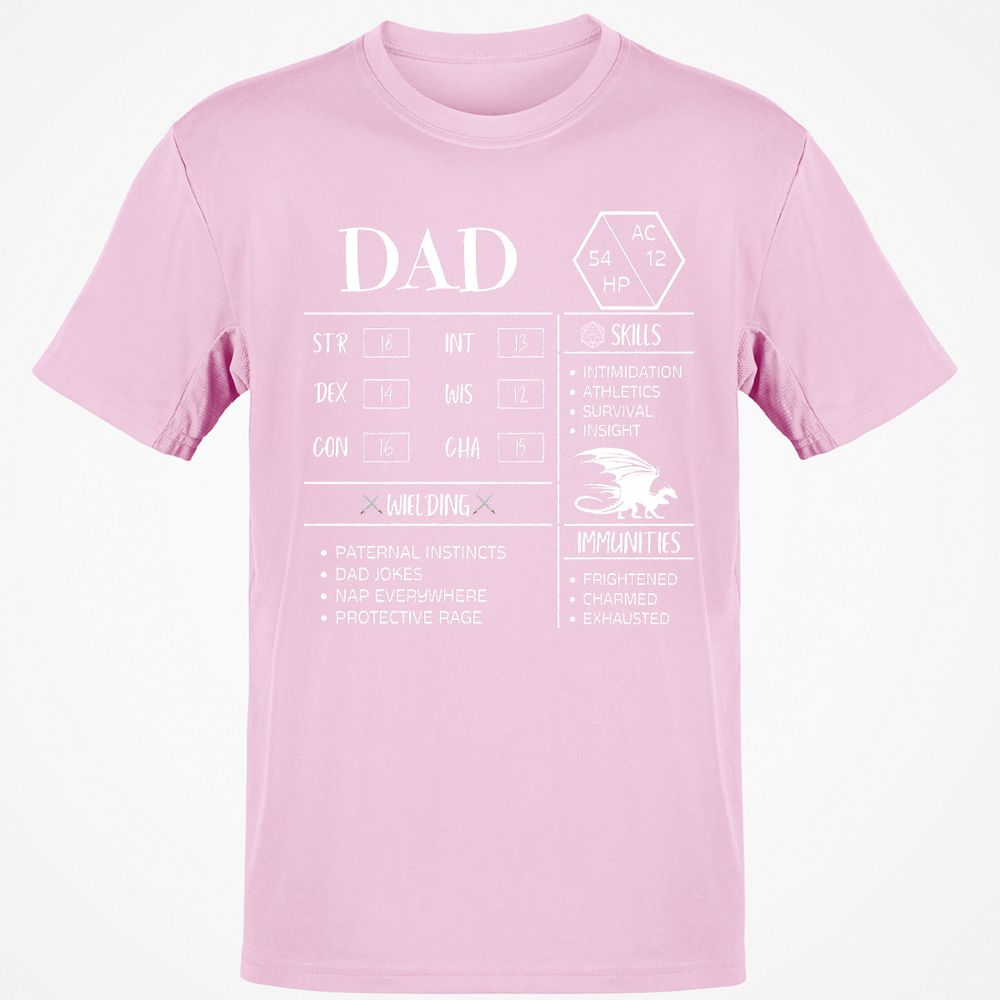 Dad Stats 2 Classic Unisex T-Shirt - Light Pink - 5