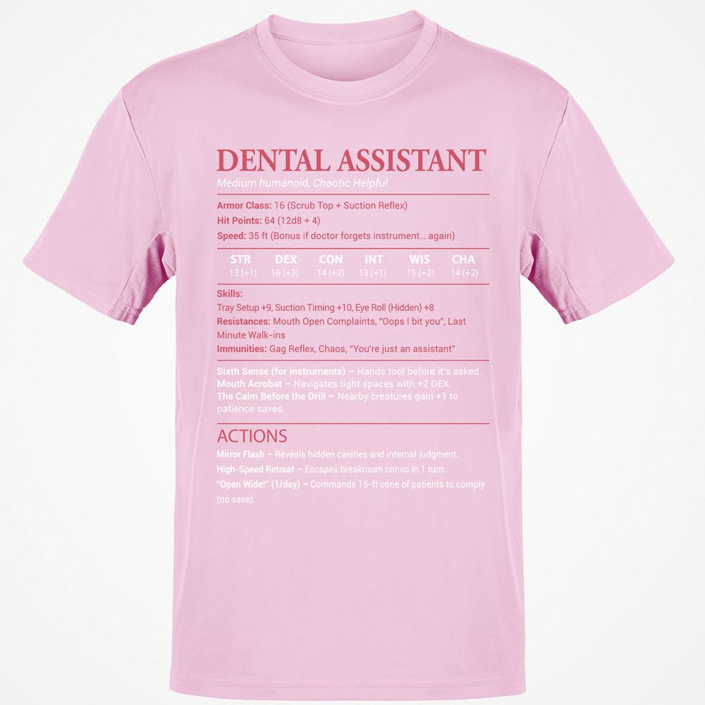 Dental Assistant Classic Unisex T-Shirt - Light Pink - 5