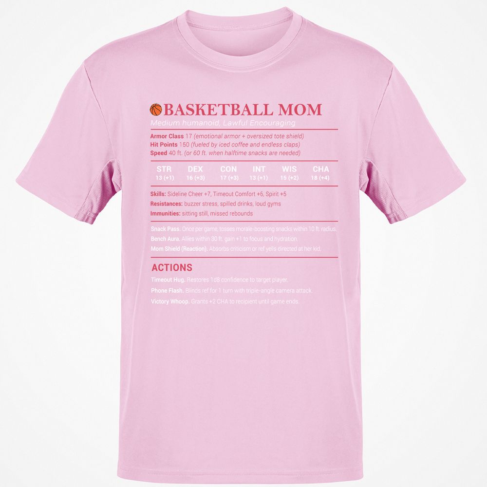 Basketball Mom Classic Unisex T-Shirt - Light Pink - 5