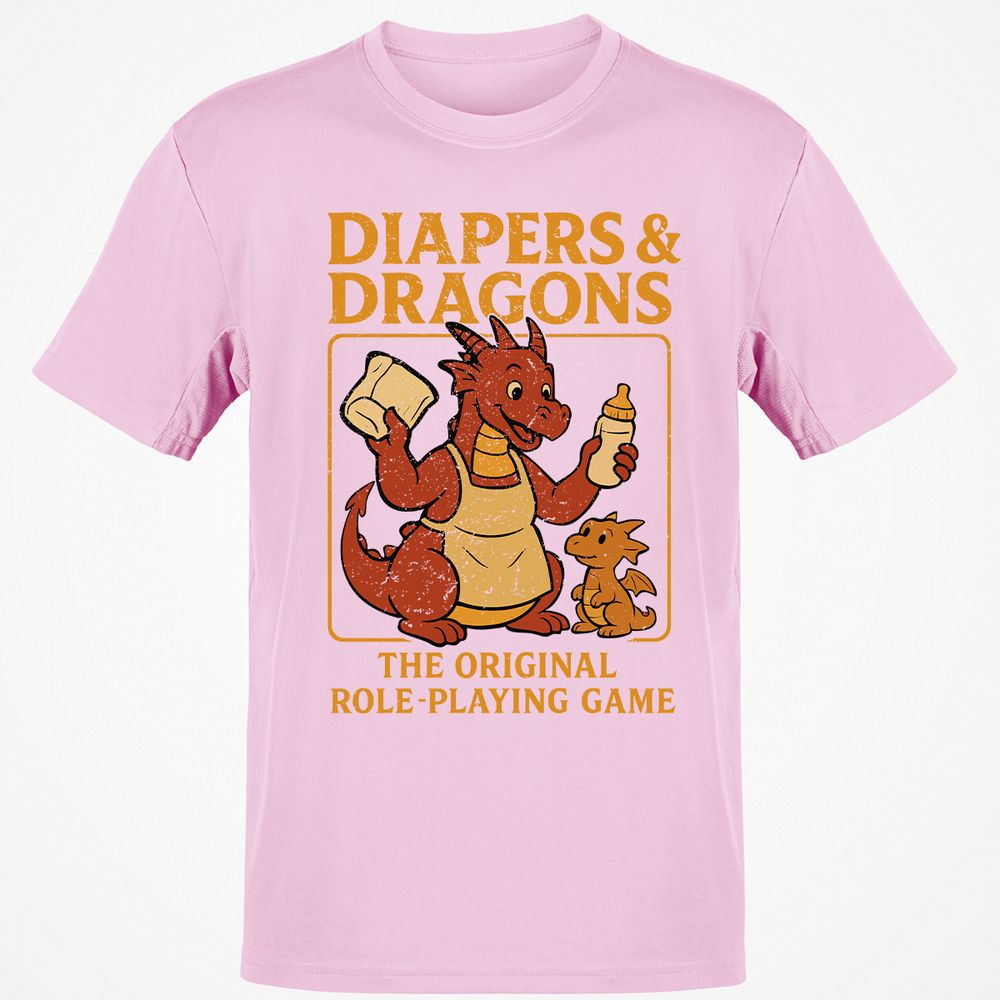 Diapers & Dragons Classic Unisex T-Shirt - Light Pink - 5