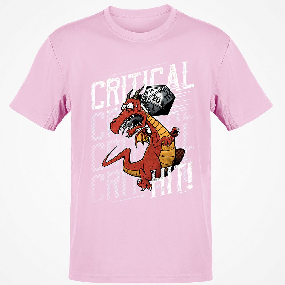 Funny Dragon Critical Hit Classic Unisex T-Shirt - Light Pink - 5
