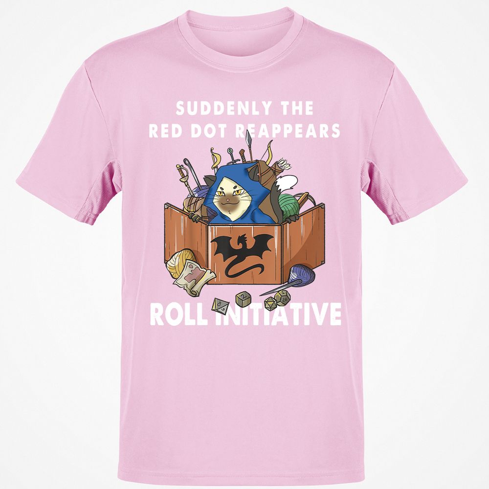 Suddenly The Red Dot Reappears Roll Initiative T-Shirt - Light Pink - 5