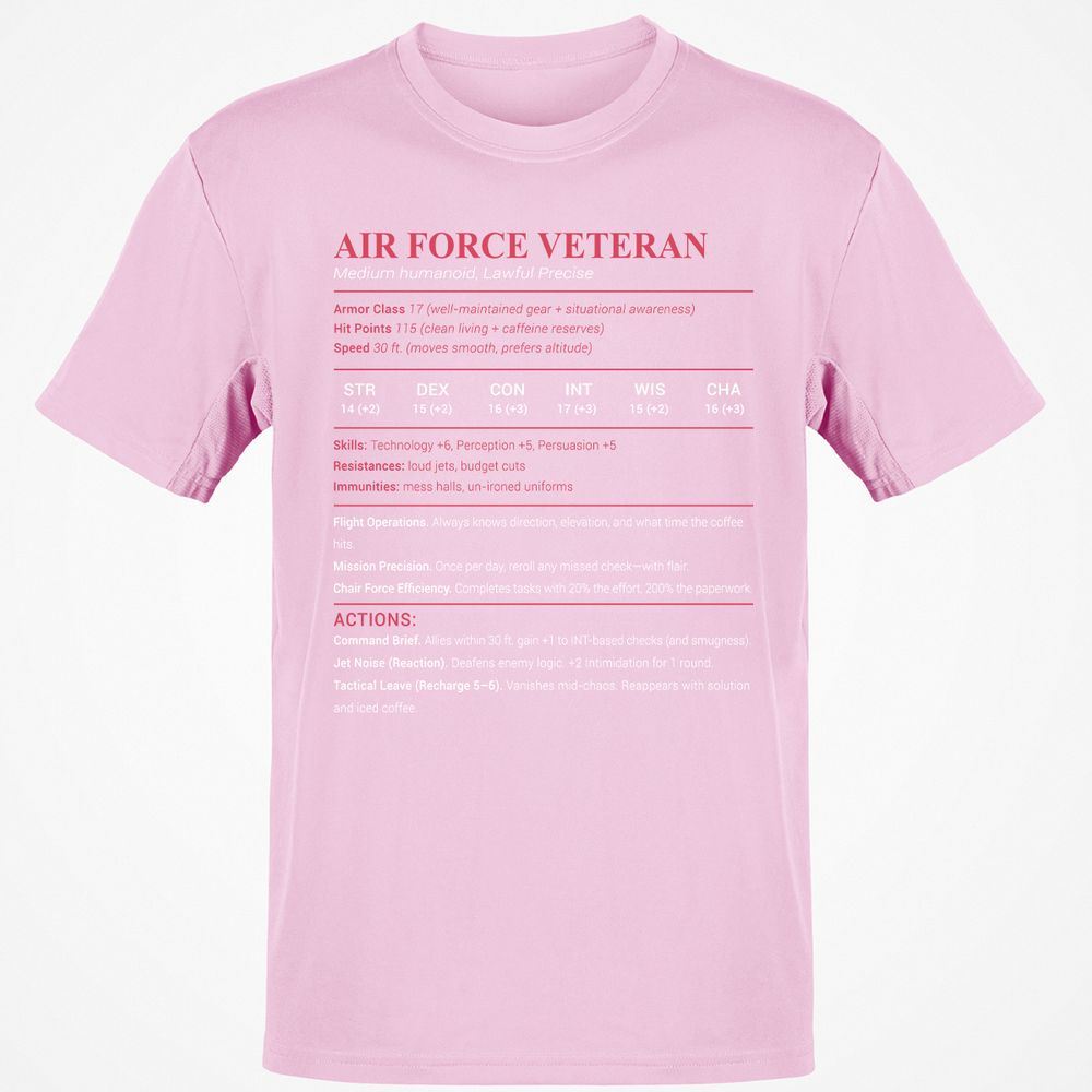 Air Force Veteran Classic Unisex T-Shirt - Light Pink - 5