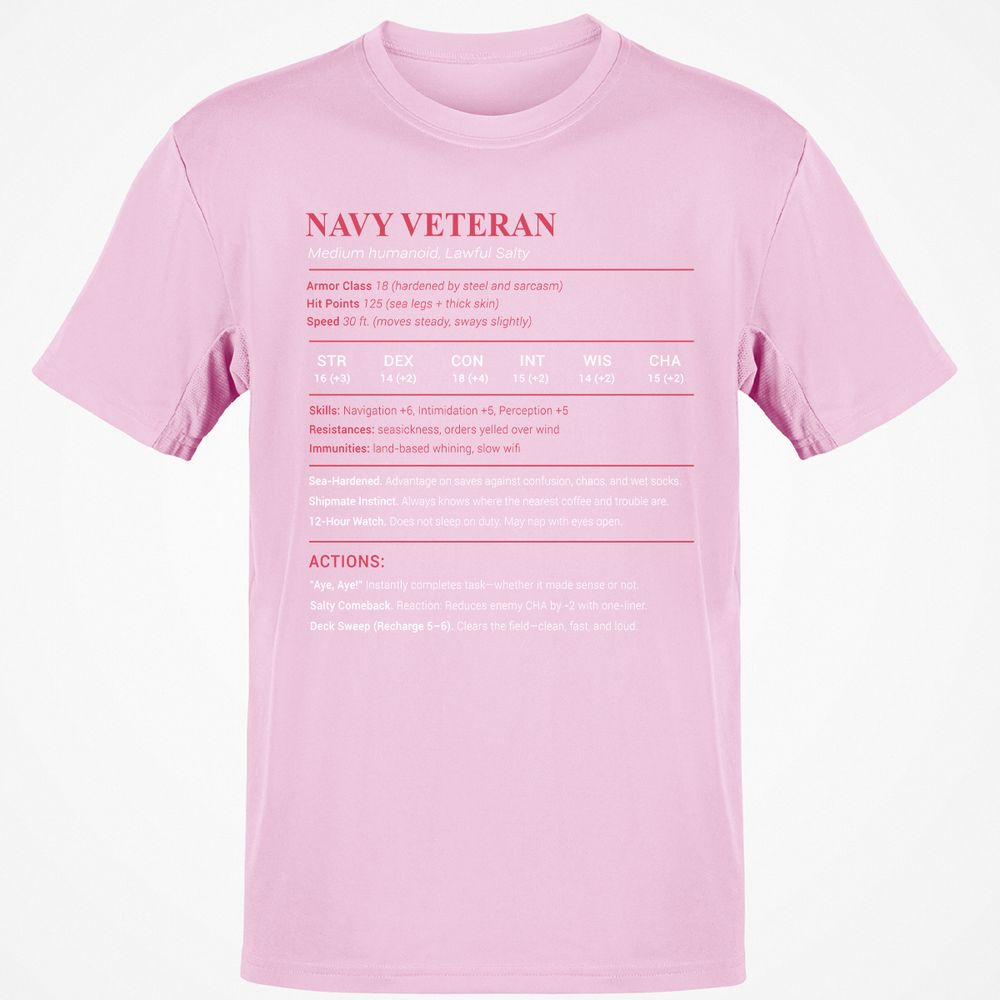 Navy Veteran Classic Unisex T-Shirt - Light Pink - 5