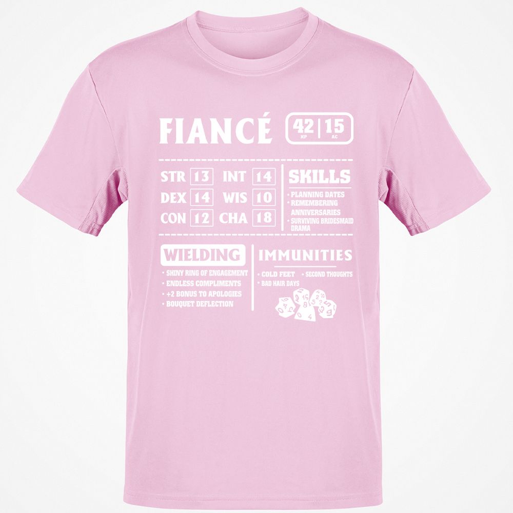 Fiance Stats Classic Unisex T-Shirt - Light Pink - 5