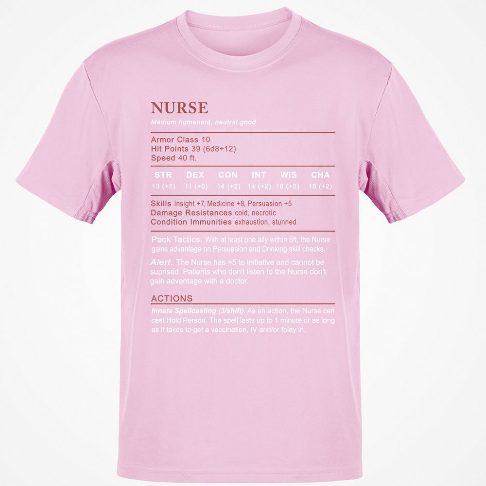 Nurse Stats 2 Classic Unisex T-Shirt - Light Pink - 5