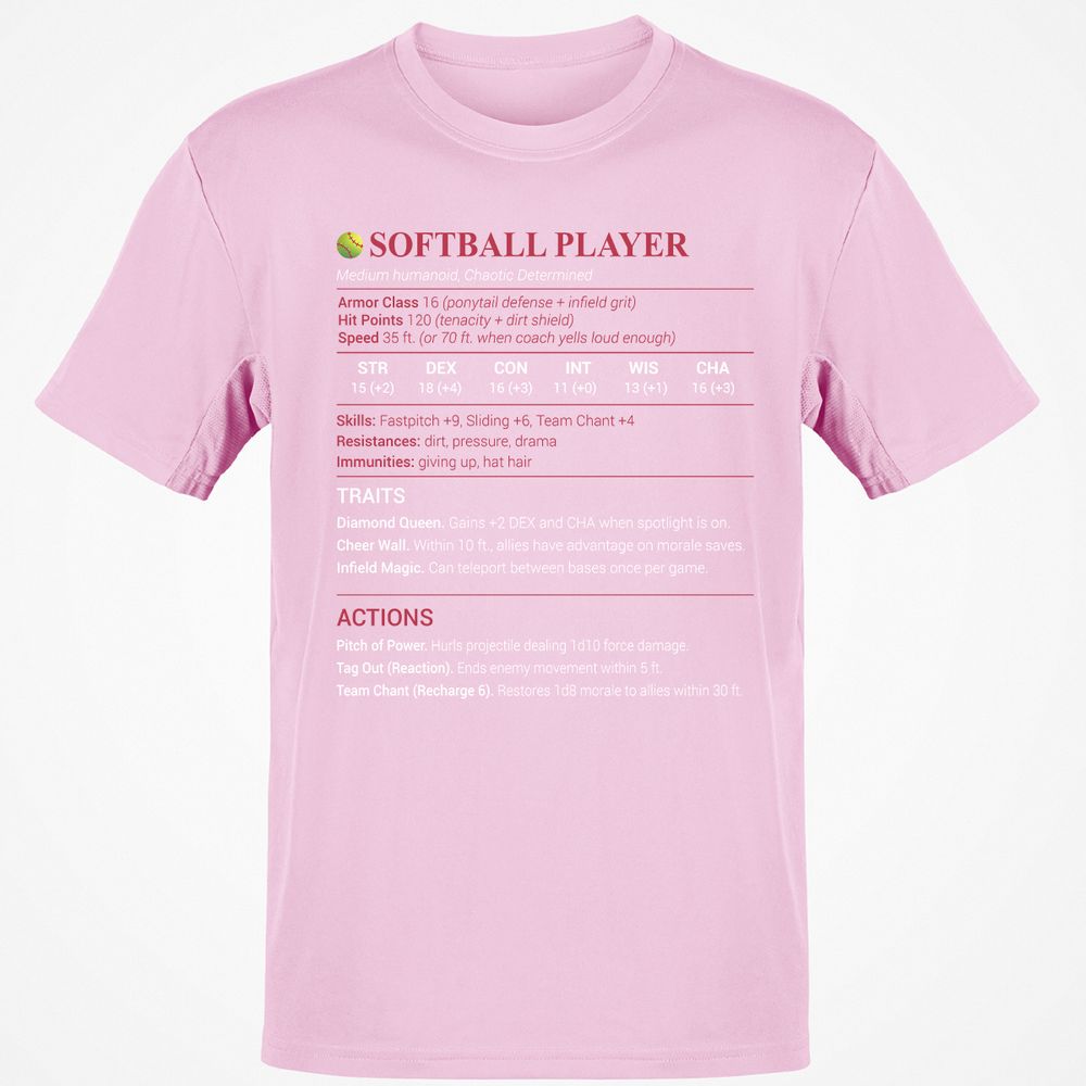 Softball Player Classic Unisex T-Shirt - Light Pink - 5