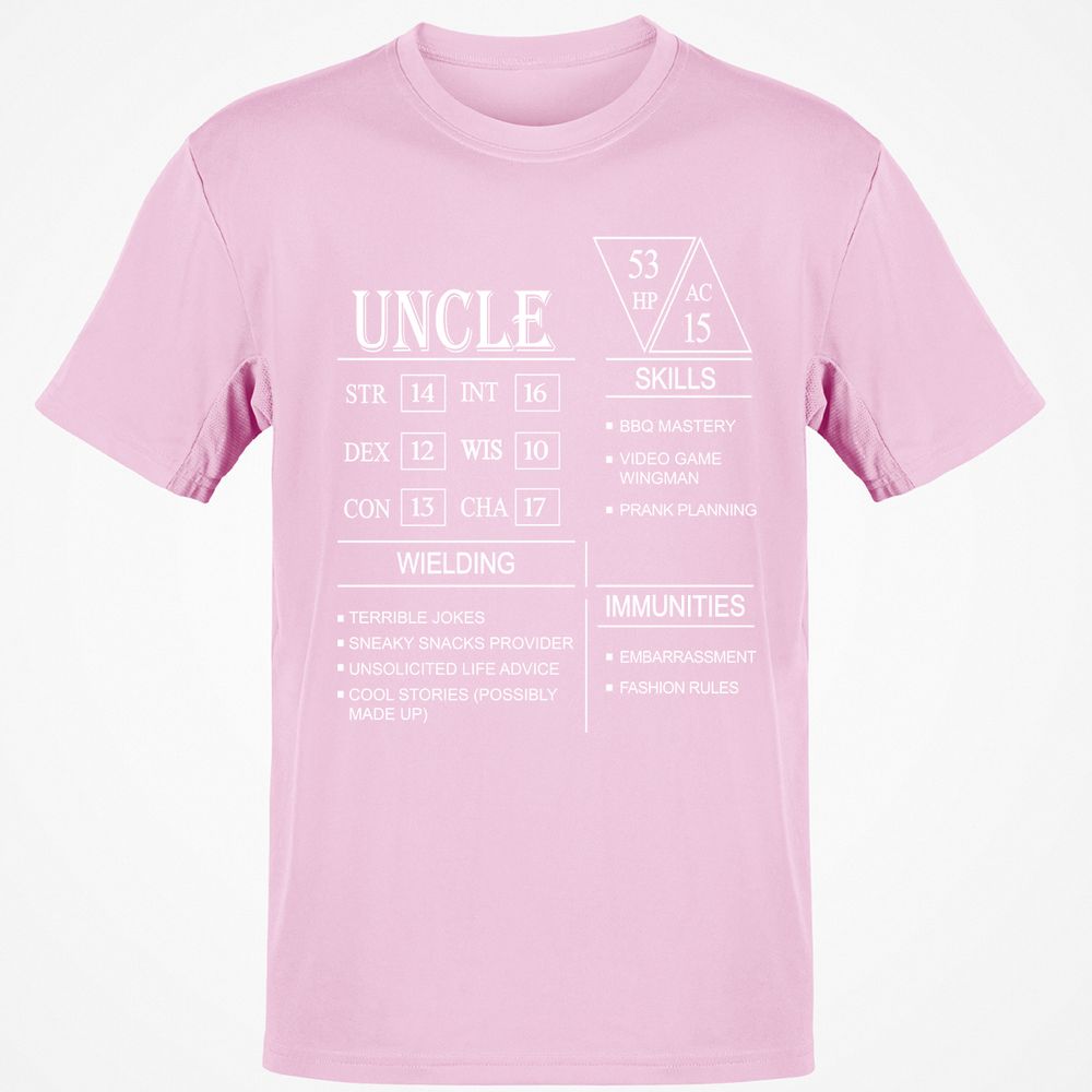 Uncle Stats Classic Unisex T-Shirt - Light Pink - 5