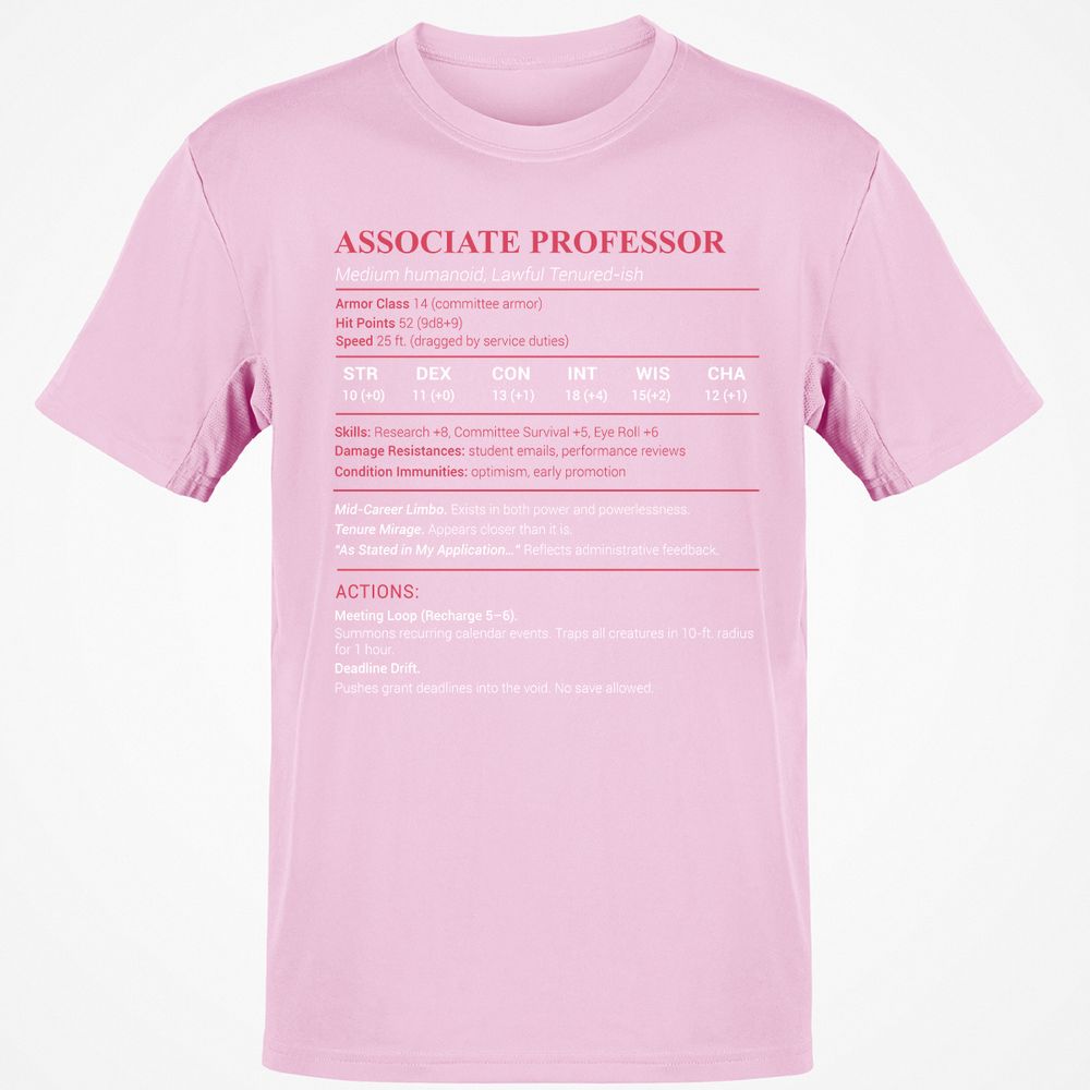 Associate Professor Stats Classic Unisex T-Shirt - Light Pink - 5