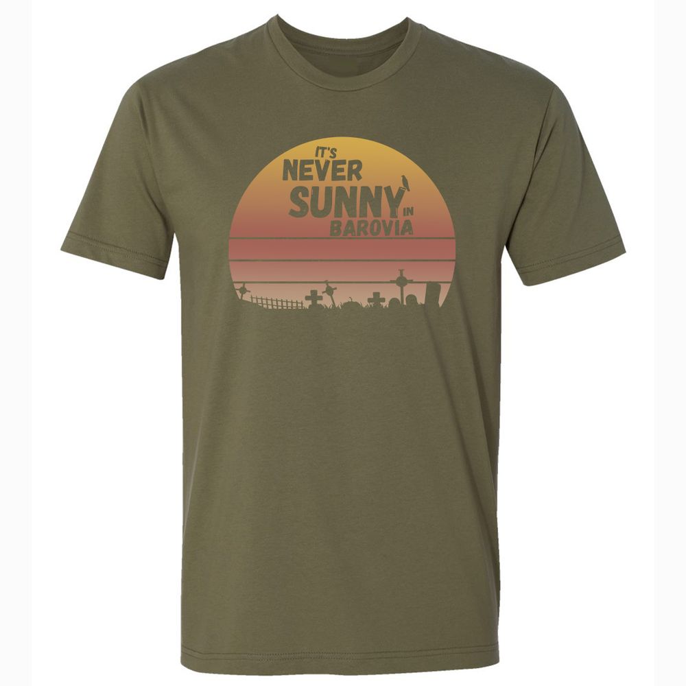Vintage It's Never Sunny In Barovia Premium Unisex T-Shirt - Military Green - 5