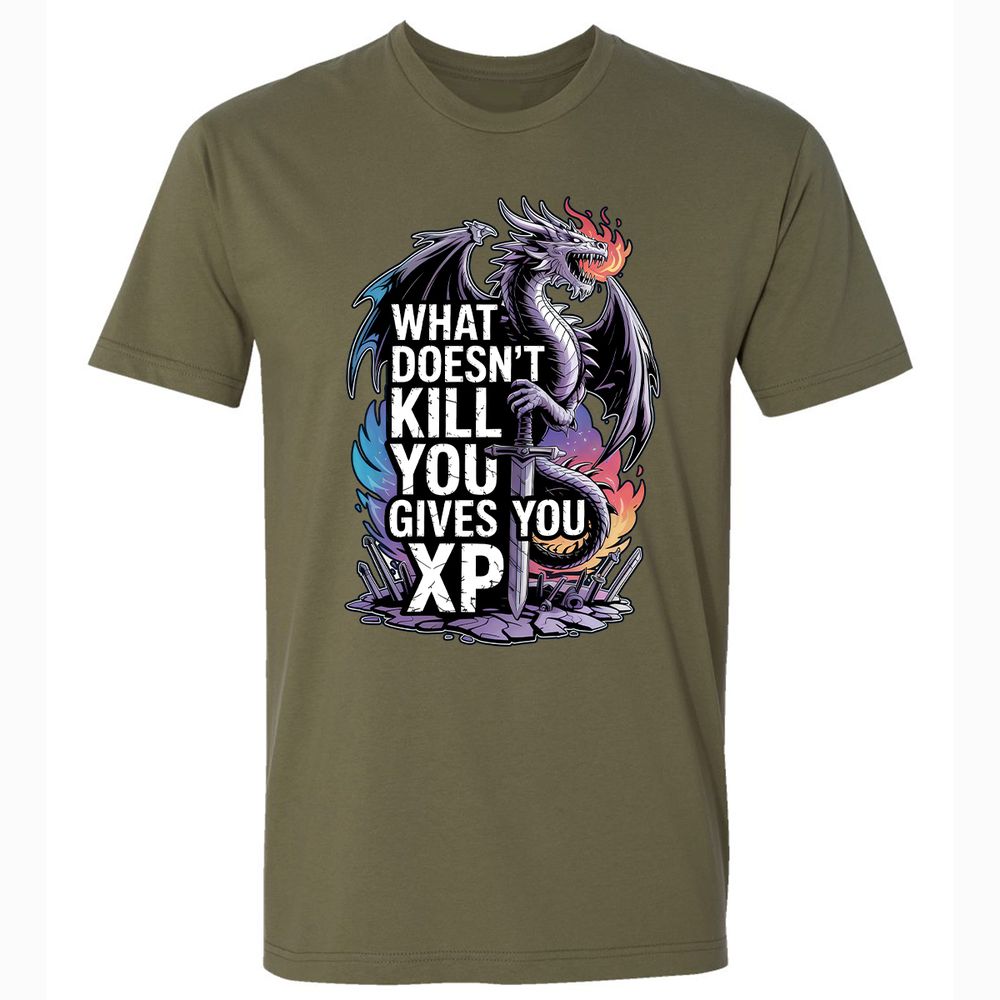 What Doesn't Kill You Dragon Premium Unisex T-Shirt - Military Green - 5