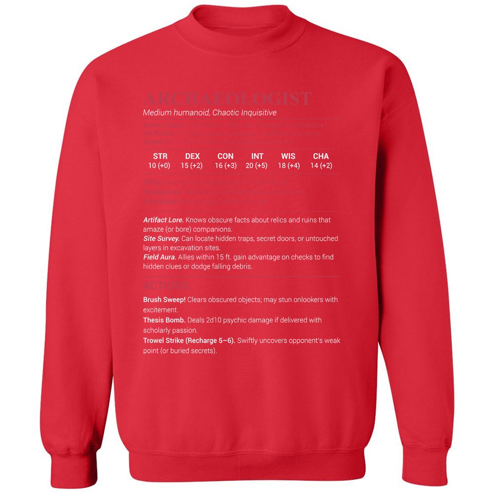 ARCHAEOLOGIST Classic Unisex Sweatshirt - Red - 5