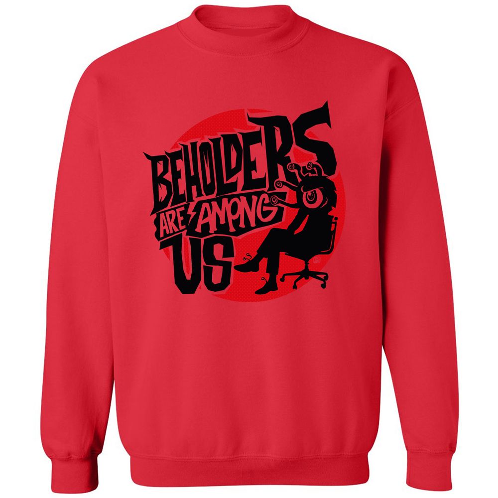 Beholders Are Among Us Classic Unisex Sweatshirt - Red - 5