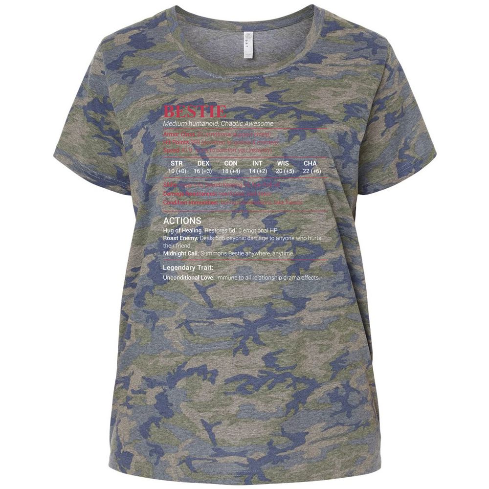 Bestie Stats Ladies Curvy Jersey - Vintage Camo - 5