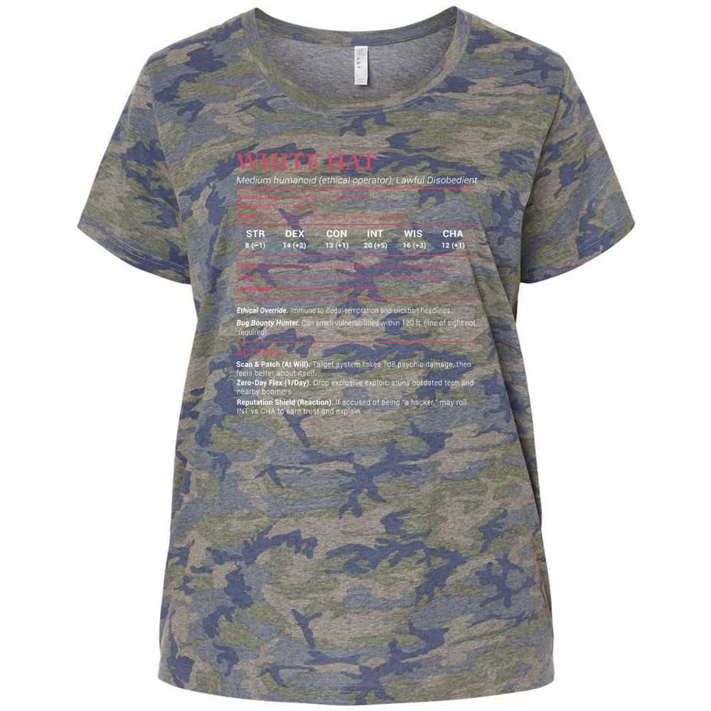 White Hat Stats Ladies Curvy Jersey - Vintage Camo - 5
