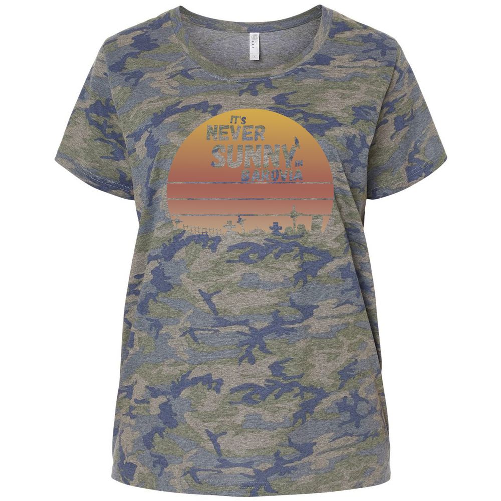 Vintage It's Never Sunny In Barovia Ladies Curvy Jersey - Vintage Camo - 5