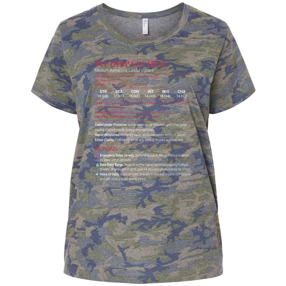 911 Dispatcher Ladies Curvy Jersey - Vintage Camo - 5