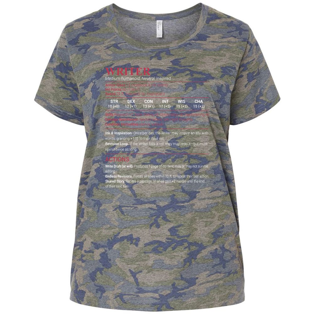 Writer Ladies Curvy Jersey - Vintage Camo - 5