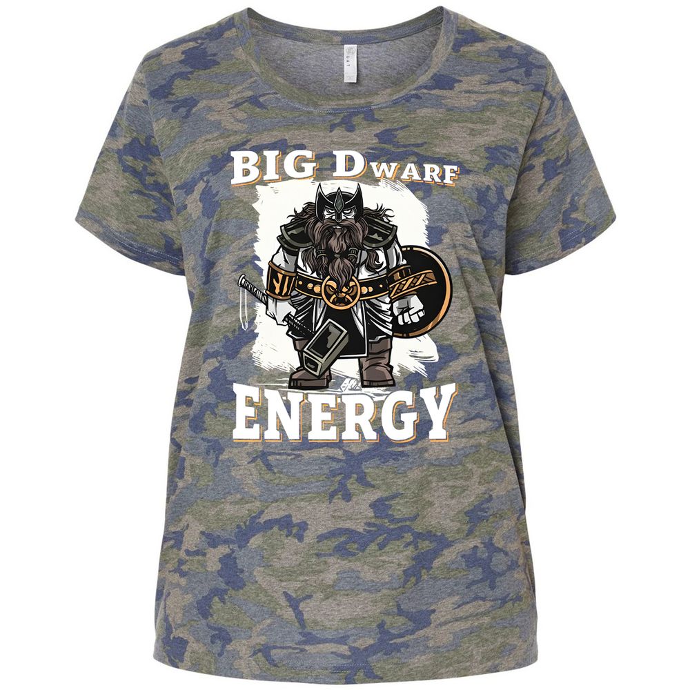 Big Dwarf Energy Ladies Curvy Jersey - Vintage Camo - 5