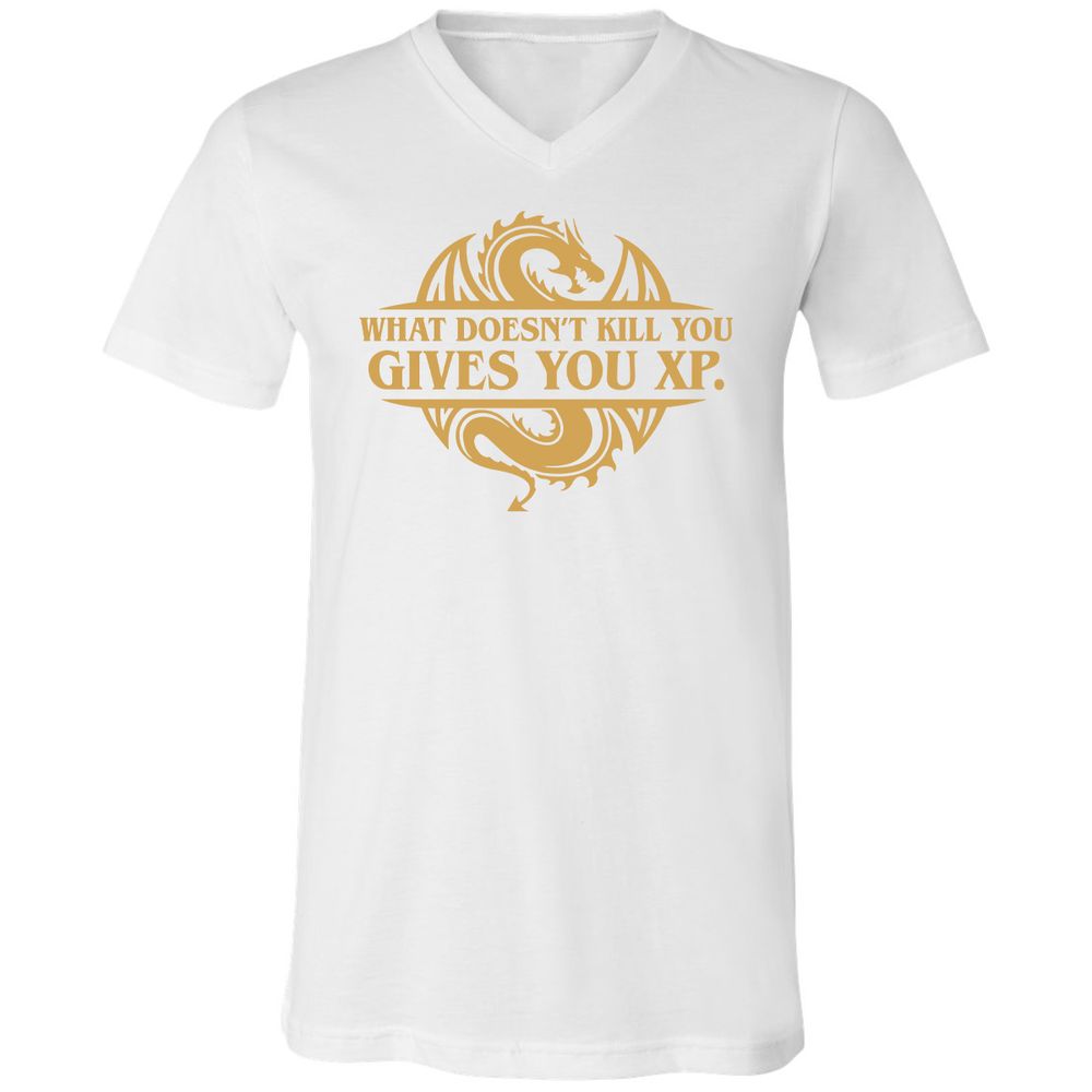 What Doesn't Kill You Gives You XP Unisex V-Neck T-Shirt - White - 5