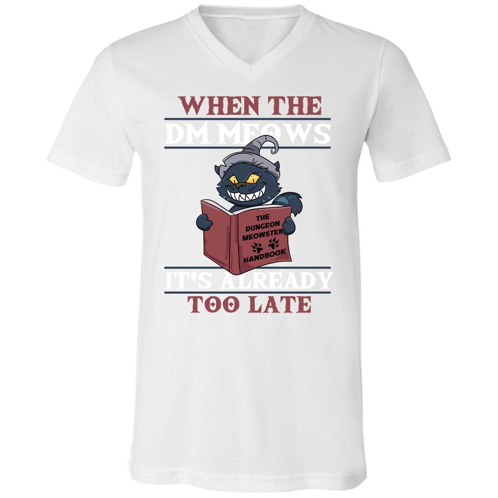 When The DM Meow Unisex V-Neck T-Shirt - White - 5
