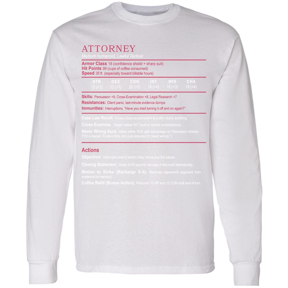 Attorney Long Sleeve T-Shirt - White - 5