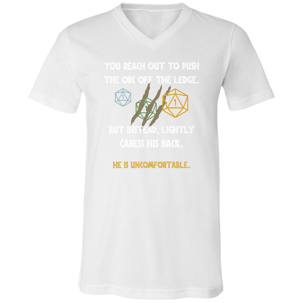 YOU REACH OUT TO PUSH Unisex V-Neck T-Shirt - White - 5