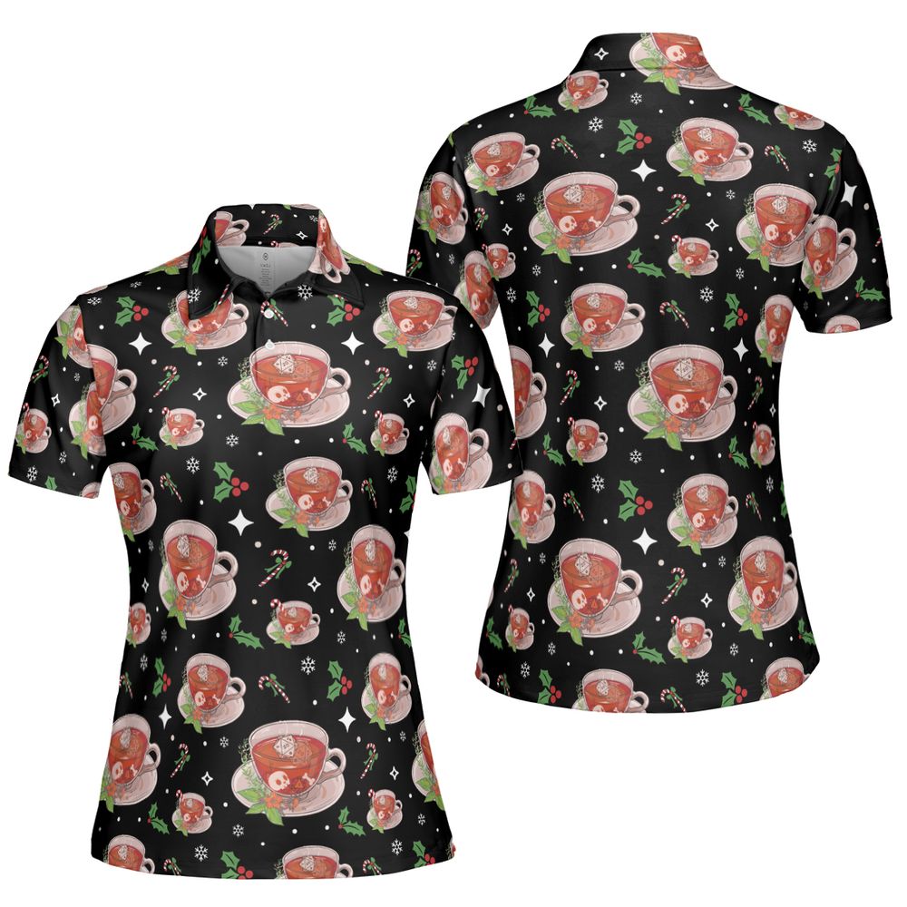 Cute DnD Christmas Tea AOP Men/Women Polo Shirt - - 5