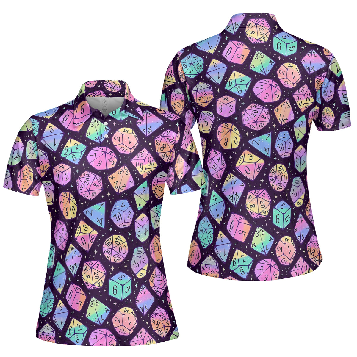 Magic Dice Dark Rainbow AOP Men/Women Polo Shirt