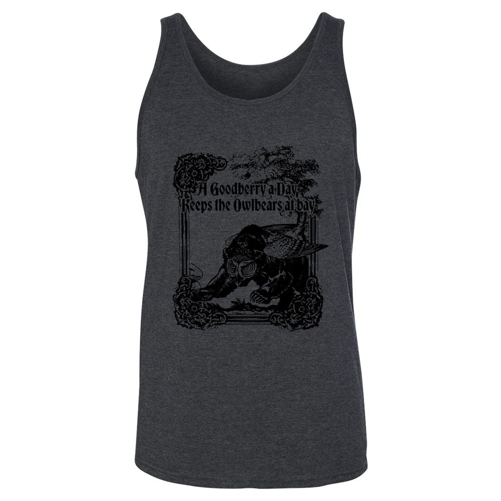 A Goodberry A Day Keeps The Owlbears At Bay Unisex Jersey Tank - Dark Grey Heather - 6