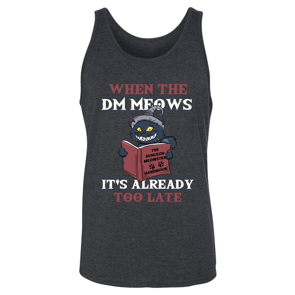 When The DM Meow Unisex Jersey Tank - Dark Grey Heather - 6