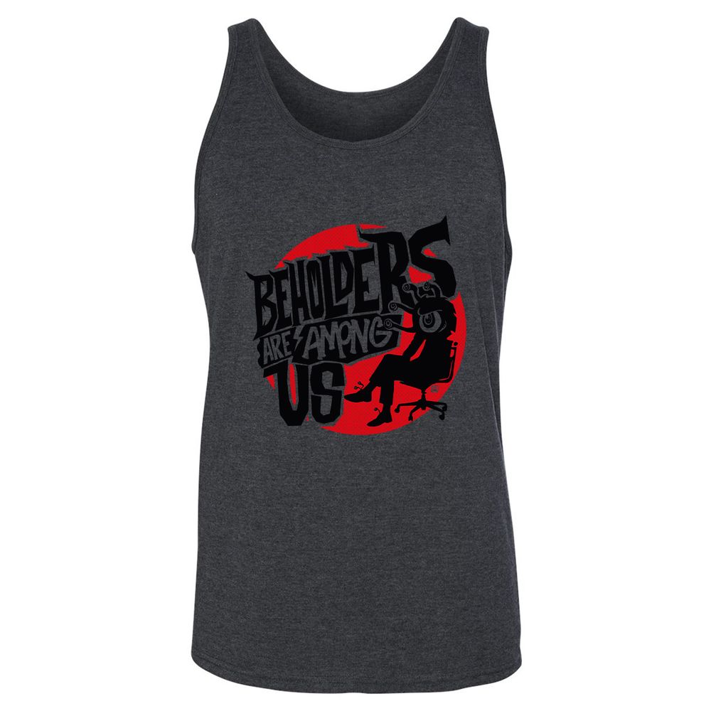 Beholders Are Among Us Unisex Jersey Tank - Dark Grey Heather - 6