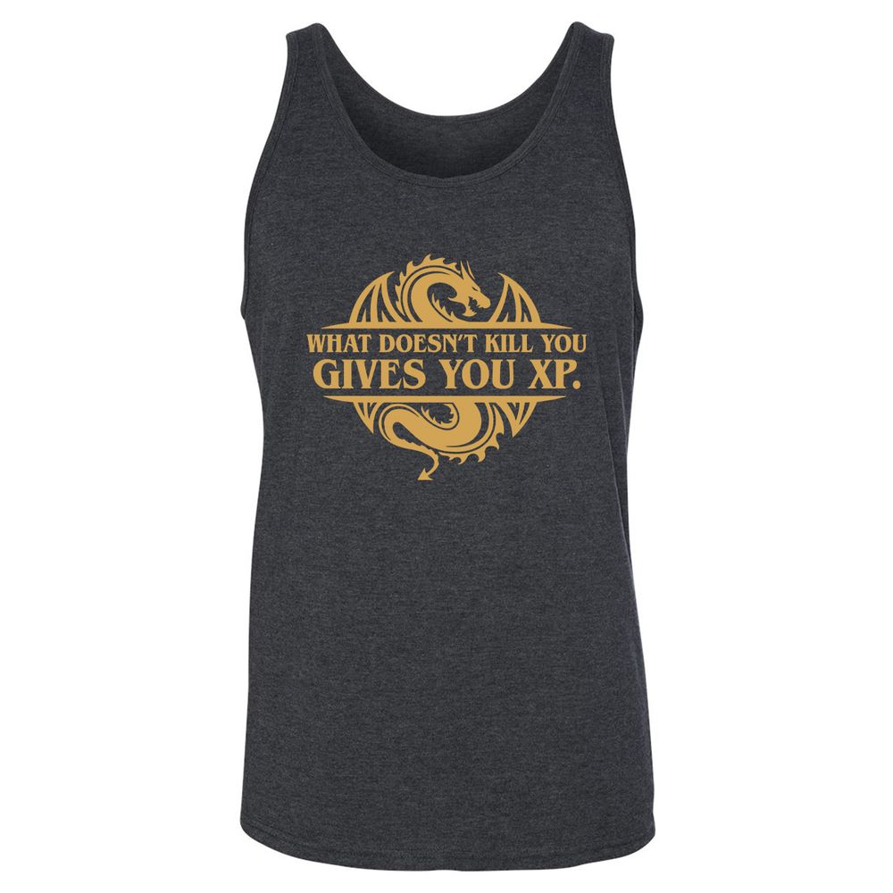 What Doesn't Kill You Gives You XP Unisex Jersey Tank - Dark Grey Heather - 6