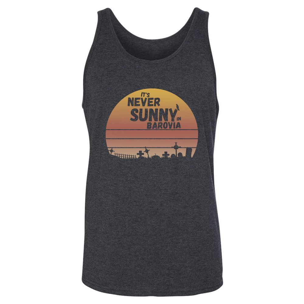 Vintage It's Never Sunny In Barovia Unisex Jersey Tank - Dark Grey Heather - 6