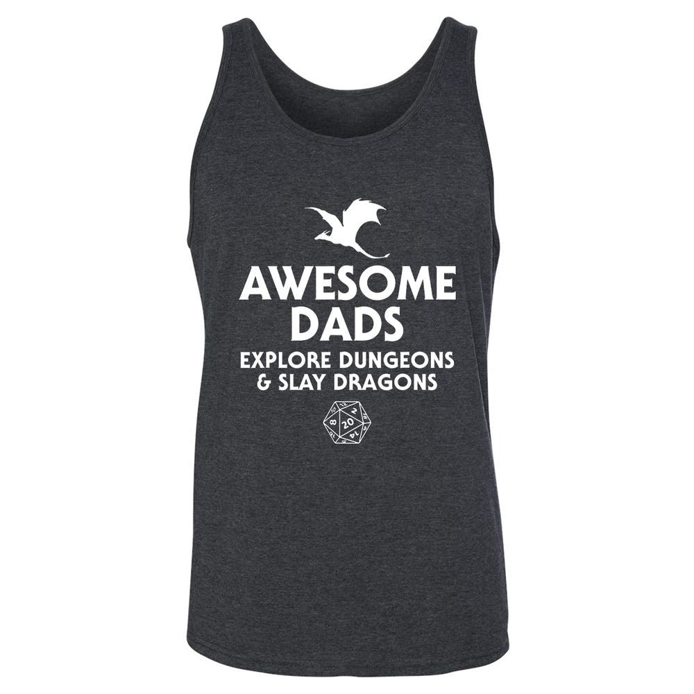 Awesome Dads Slay Dragons Unisex Jersey Tank - Dark Grey Heather - 6
