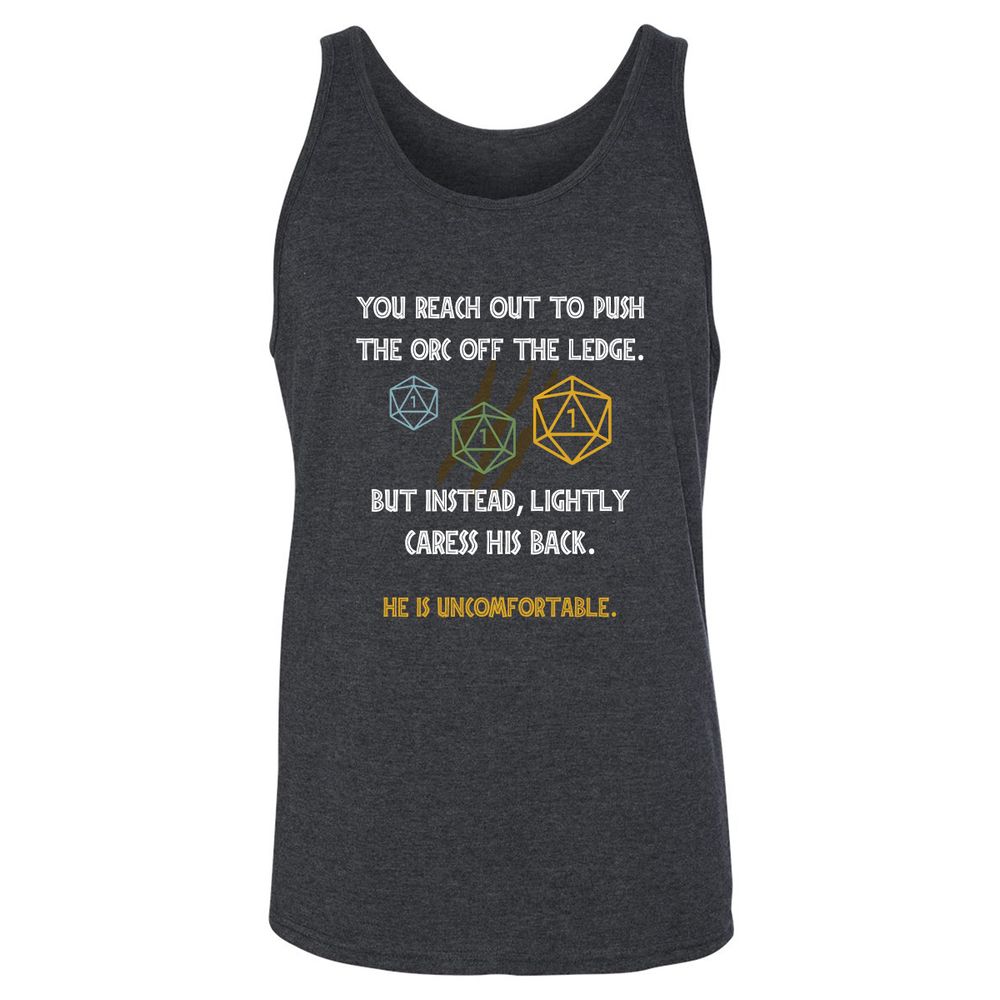 YOU REACH OUT TO PUSH Unisex Jersey Tank - Dark Grey Heather - 6