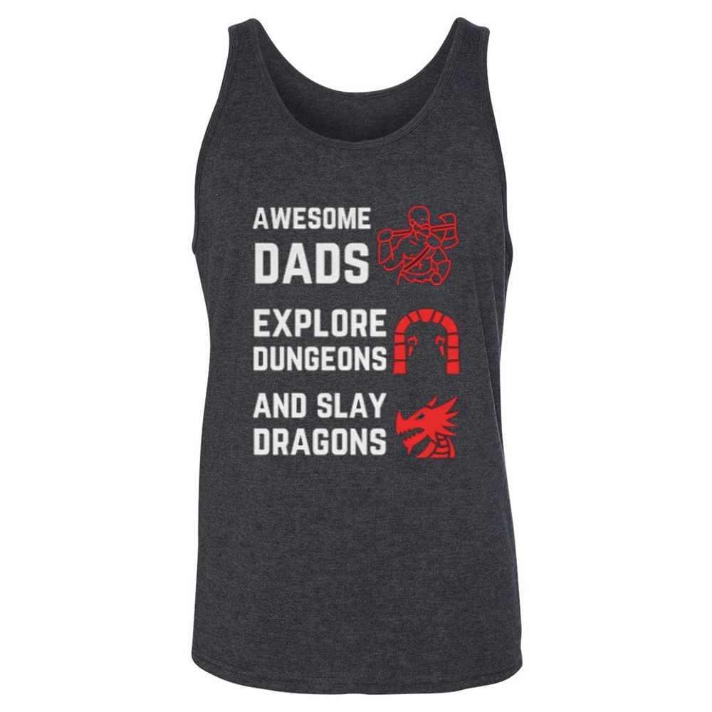 Awesome Dad Fathers Day Unisex Jersey Tank - Dark Grey Heather - 6