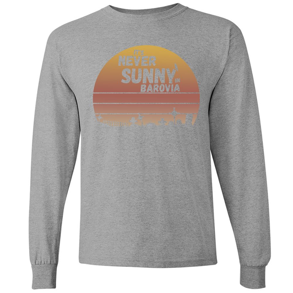 Vintage It's Never Sunny In Barovia Long Sleeve T-Shirt - Graphite Heather - 6